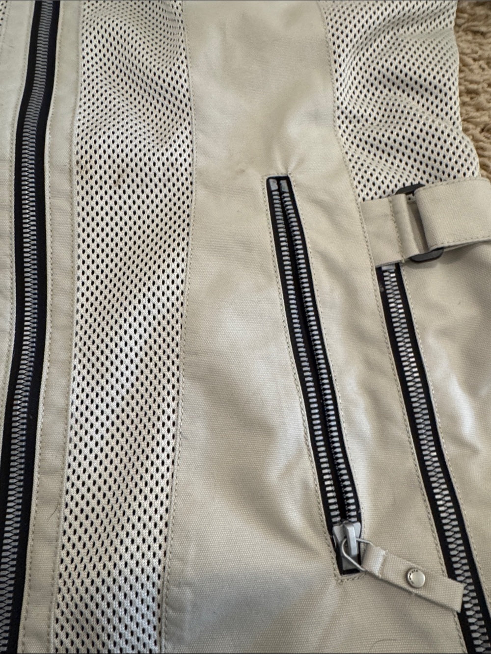 Women's Light Gray Motorcycle Jacket - Ventilated Riding Shell - Picture 6 of 16